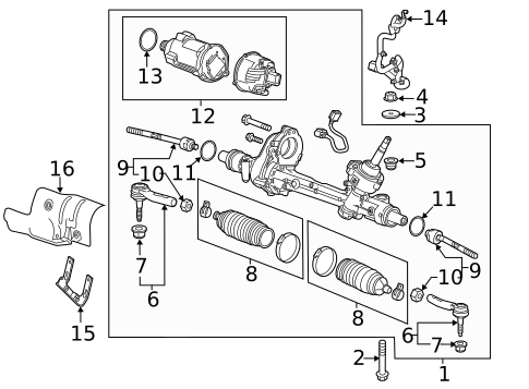 Steering Gear & Linkage for 2017 Cadillac XTS #0