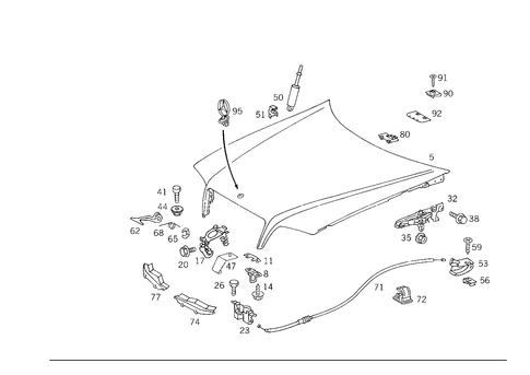Engine Hood for 2000 Mercedes-Benz C280 #0