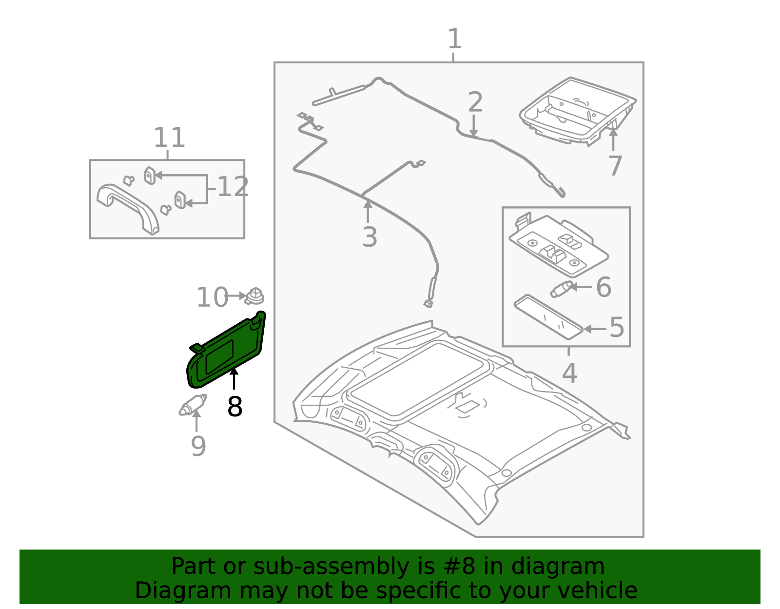 BCN6-69-320C-75 - Sun-Visor (Drivers Side) - 2010-2013 Mazda 3