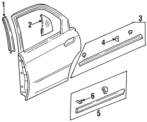 Exterior Trim - Rear Door for 1997 Honda Accord #0