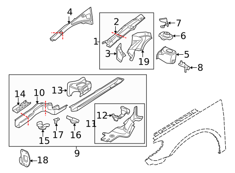 Structural Components & Rails for 2015 Volkswagen CC #0