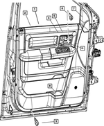 1VY451U7AG - Interior Trim: Front Door Trim Panel, Left for Ram: 1500, 1500 Classic, 2500, 3500 Image