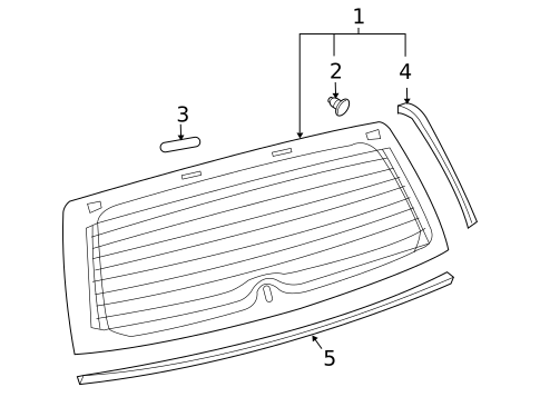 Heated Rear Liftgate Glass With Antenna For 2006-2012 Toyota RAV4 - Tinted, Tempered