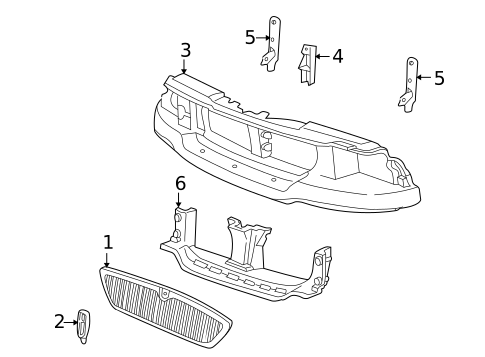 Grille & Components for 2002 Lincoln Blackwood #0