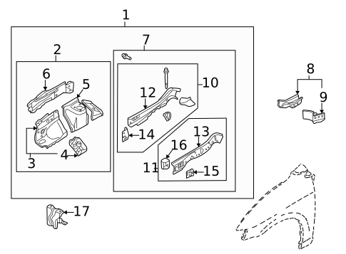 Structural Components & Rails for 2001 Mazda MPV #0