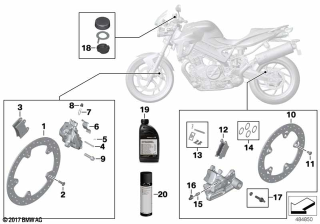 34117711428 - Service and Scope of Repair Work: Brake Rotor with Rivet - D=320-4.5mm for BMW-Motorrad Image