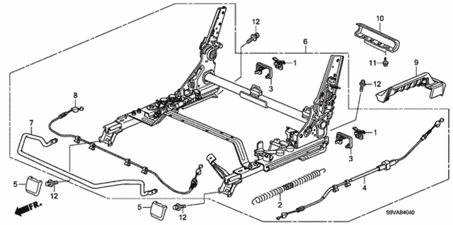 Middle Seat Components (L.) for 2008 Honda Pilot #0