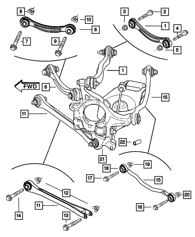 4854458AC - Rear Suspension: Rear Knuckle, Right for Mopar Image image