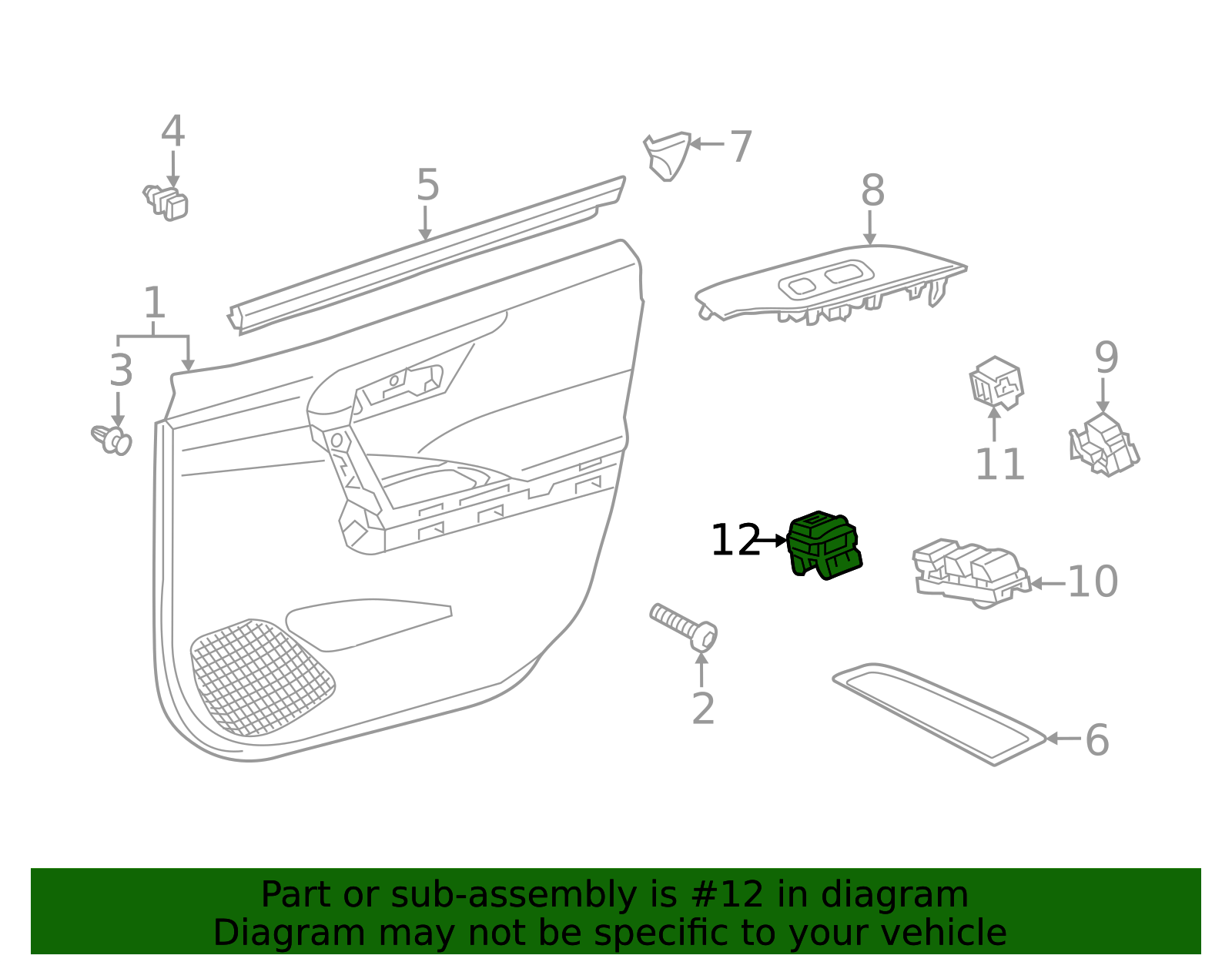 Genuine Official Toyota Mirror Switch part# 84872-0A170 for 2023