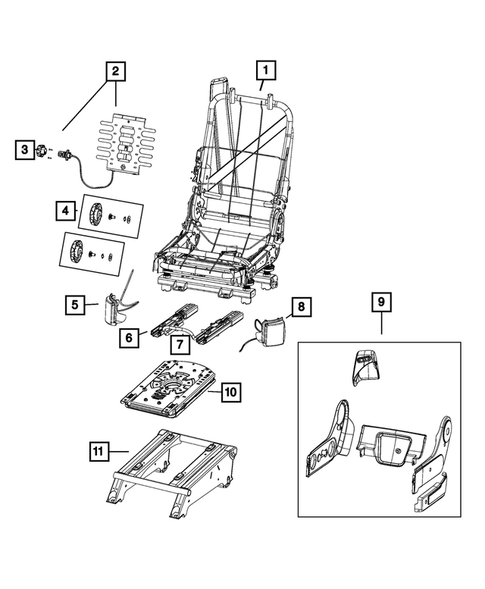Front Seats - Adjusters, Recliners, Shields and Risers for 2021 Ram ProMaster 2500 #3