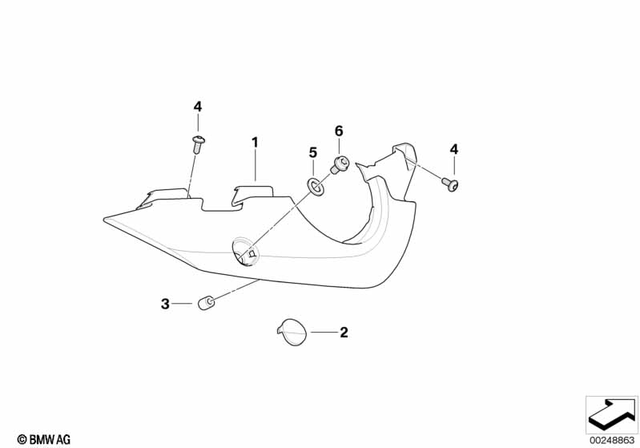 46627727176 - Frame and Mounting Parts: Lateral Trim Panel Rear Right - Aura-white for BMW-Motorrad Image