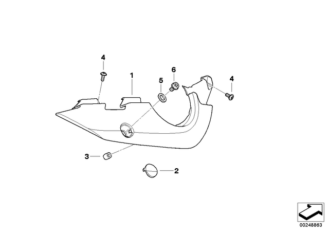 46628522543 - : Lateral Trim Panel Rear Left for BMW-Motorrad Image