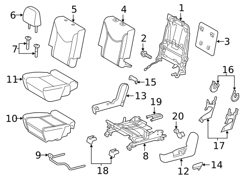 Rear Seat Components for 2012 Toyota Prius V #1