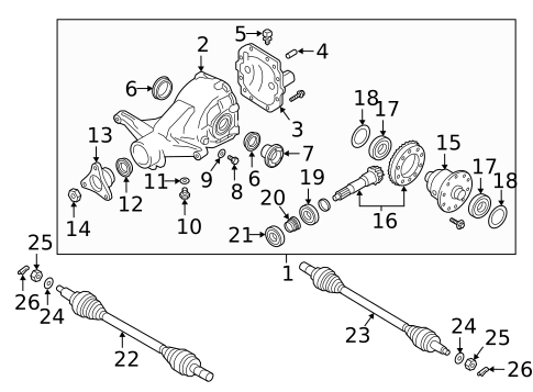 Axle & Differential for 2020 Genesis G90 #0