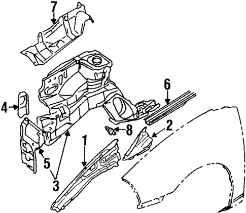 Structural Components & Rails for 1996 Suzuki Swift #0