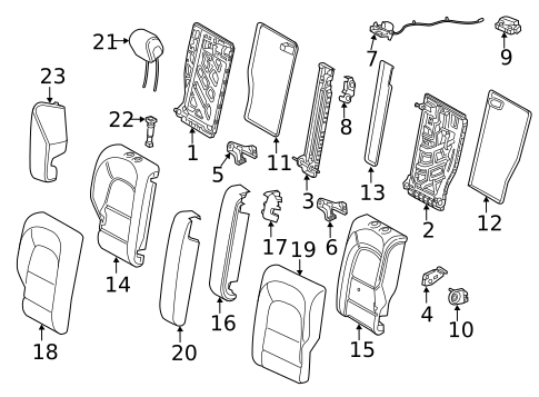 Rear Seat Components for 2022 Mercedes-Benz C43 AMG #1
