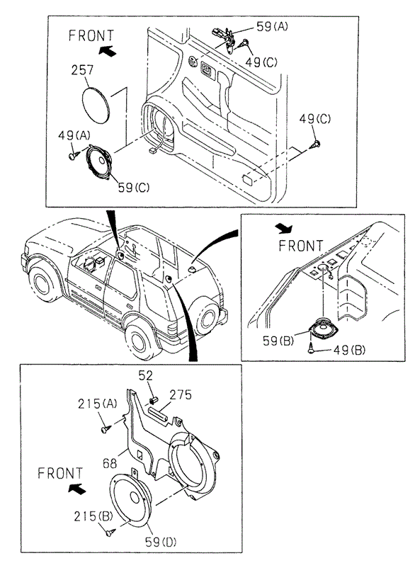 Speakers for 2000 Honda Passport #0