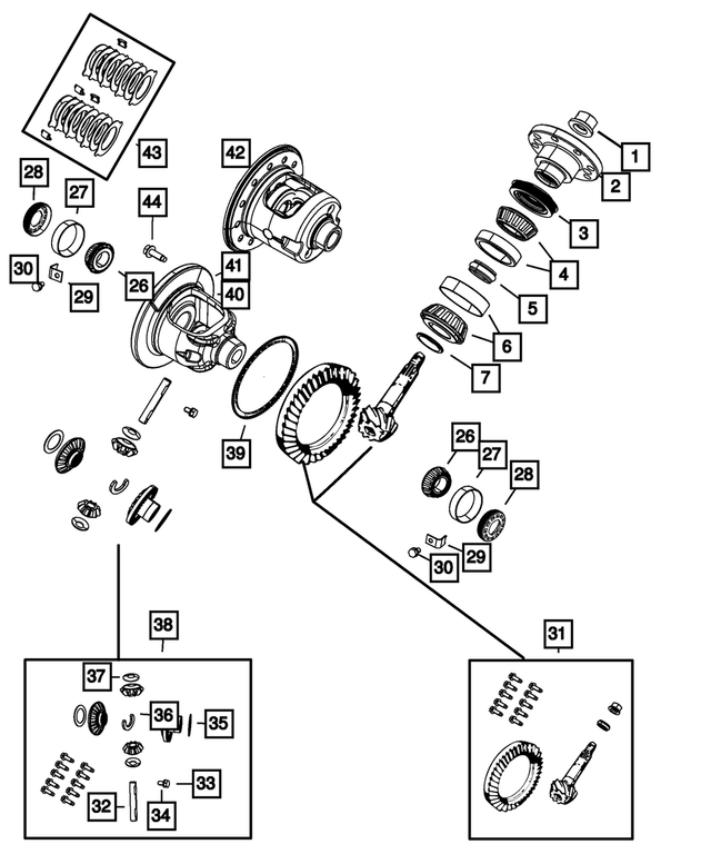 5010322AJ - Rear Axle; Corporate 235 MM; Differential and Drive Line: Ring And Pinion Gear Kit for Mopar Image