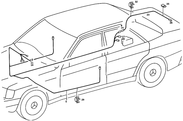 2015403234 - Electrical System: Line for Mercedes-Benz: 190, 190D, 190E Image image