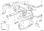 11531708499 - Engine: Water Hose for BMW: 320i, 323i, 325i, 325is, 328i, M3, M3 3.2, Z3 2.8, Z3 M3.2 Image image