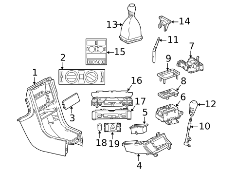 Front Console for 2003 Mercedes-Benz SLK 32 AMG&reg; #0