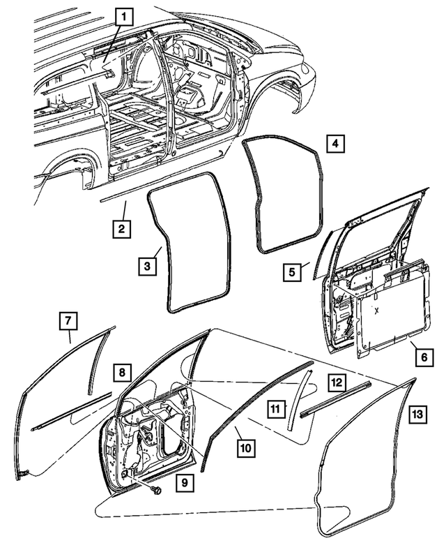 4717701AF - Doors and Related Parts: Sliding Door Waterdam, Left for Mopar Image
