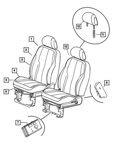 Front Seats and Attaching Parts for 2006 Chrysler PT Cruiser #2