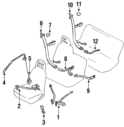 Rear Seat Belts for 1990 Nissan Axxess #0