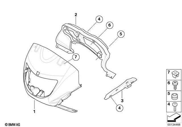 46637687553 - Frame and Mounting Parts: Cockpit Trim Panel -  for BMW-Motorrad Image