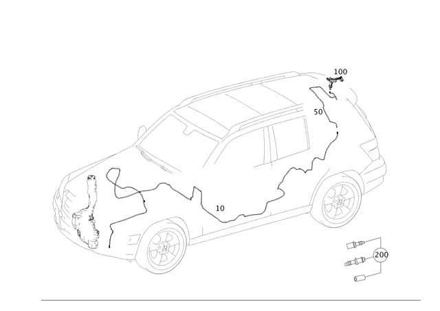 204860159264 - Windshield Washer System, Emergency Equipment: Hose for Mercedes-Benz Image image