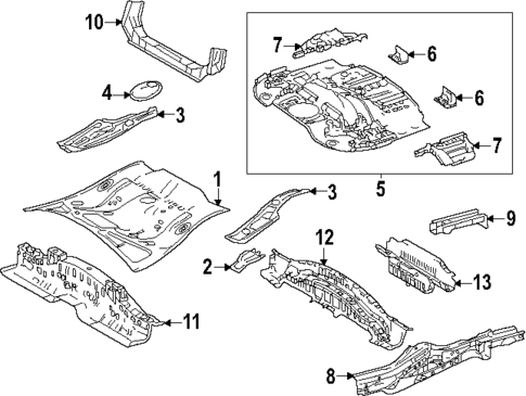 Rear Floor & Rails for 2025 Toyota Prius #0