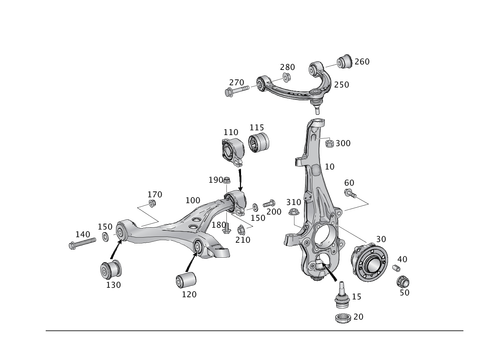Steering Knuckle and Transverse Control Arm for 2016 Mercedes-Benz GLE63 AMG #0
