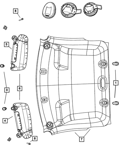 Headliners-Visors-Assist Straps for 2011 Ram 3500 #0