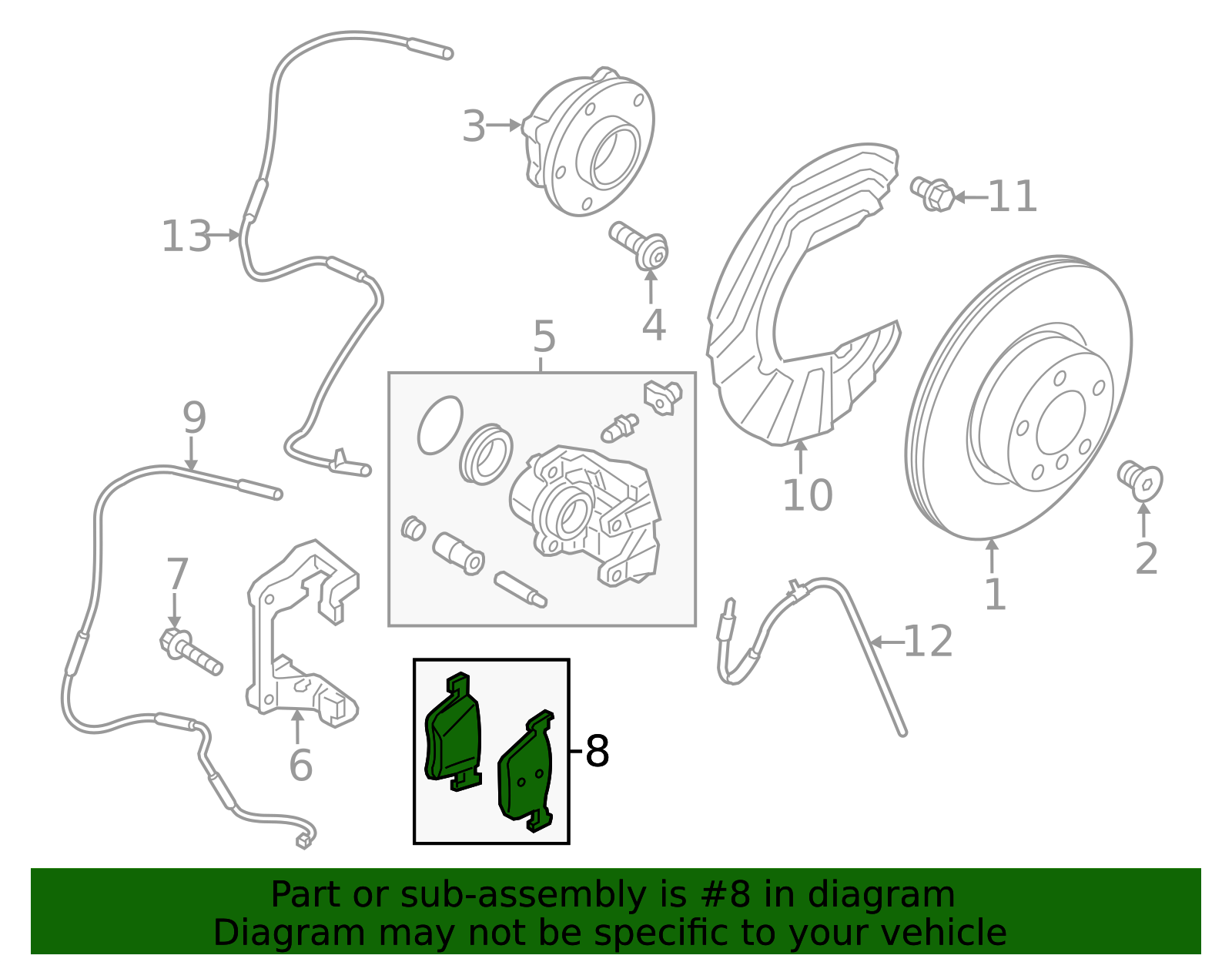 34106884497 - 2018-2021 BMW Front Brake Pad Set (34-10-6-884-497