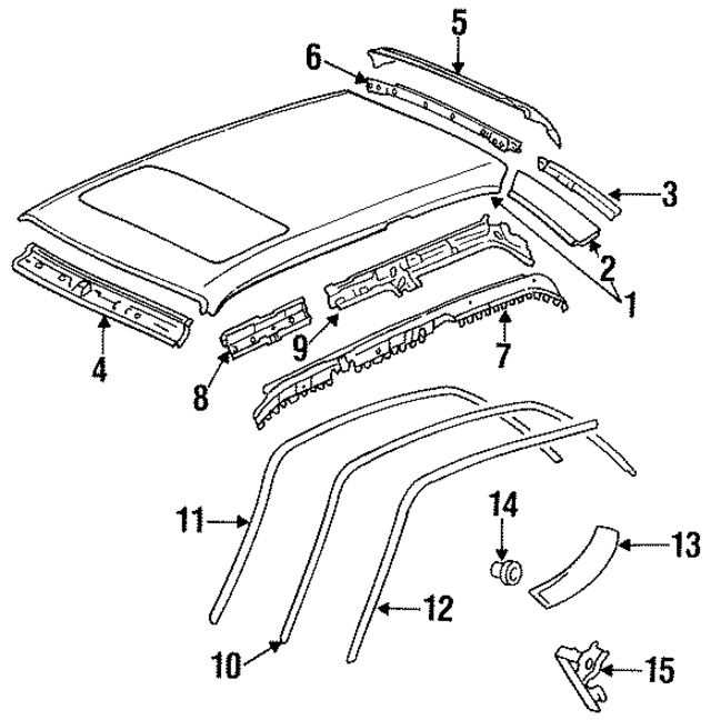 4A9817017F - Body: Roof Assembly for Audi Image
