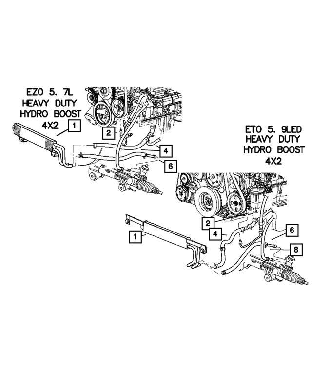 68164558AA - : Power Steering Pressure Hose for Mopar Image