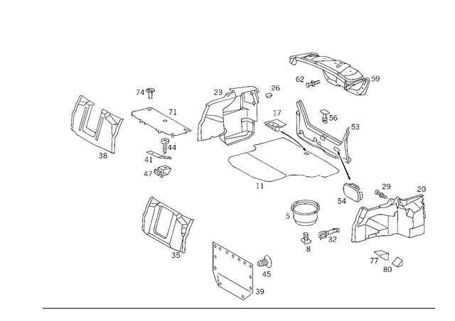 2026800242 - Covering and Lining: Lining, Trunk Floor for Mercedes-Benz: C220, C230, C280, C43 AMG Image image
