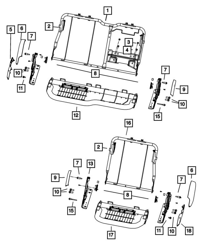 « 68050636AA – Interior Trim : Dossier De Siège Retenue pour Mopar Image »