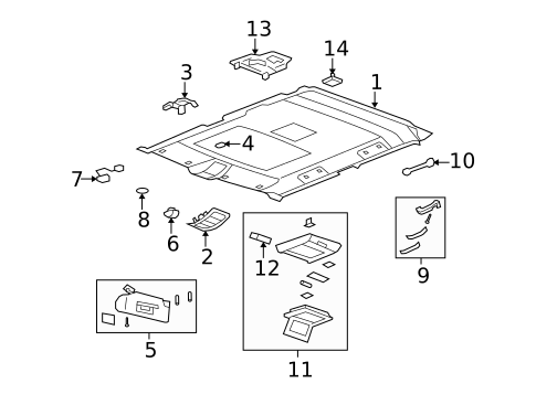 Interior Trim - Roof for 2008 Hummer H2 #1