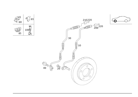 Brake Pad Wear Indicator and Speed Sensor, Front and Rear Axle for 2006 Mercedes-Benz CLS55 AMG #0