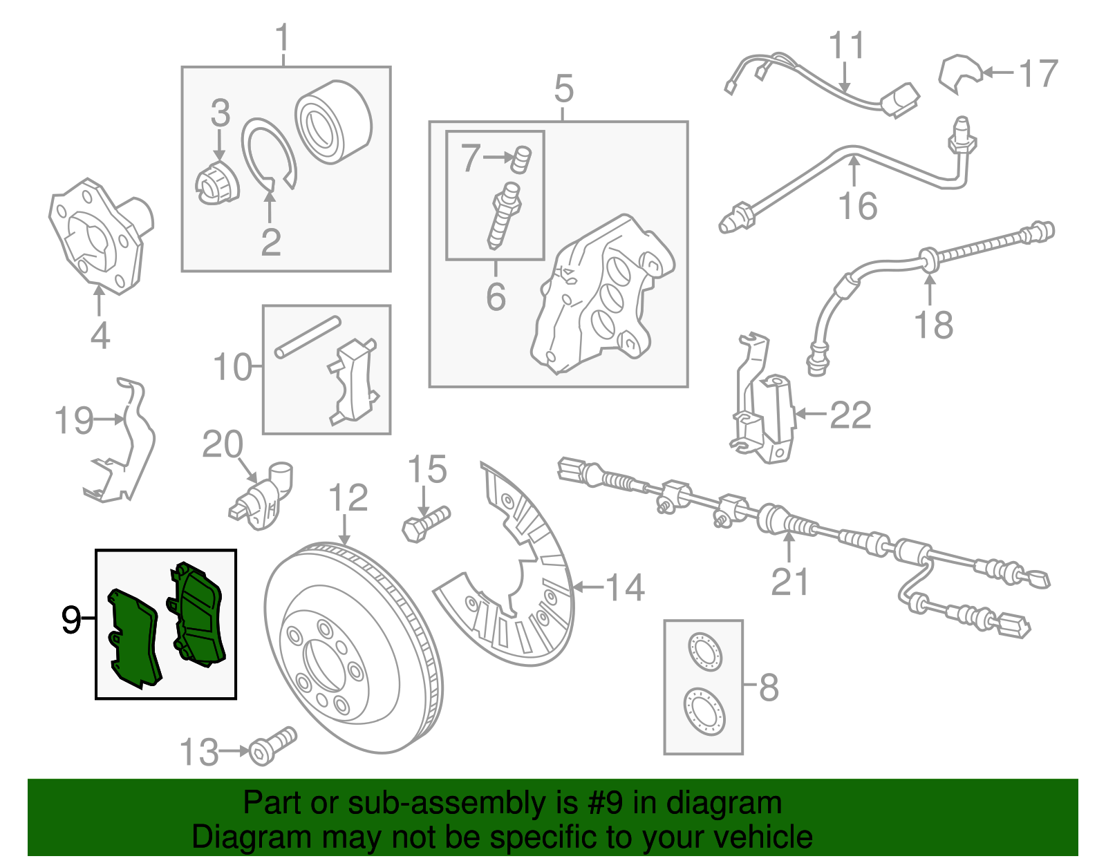 20092017 Volkswagen Touareg Brake Pads Front 7P6698151F OEM Parts