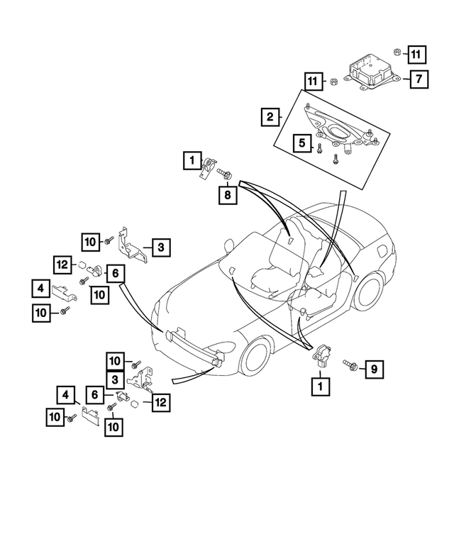 68314219AA - Restraints: Impact Sensor, Right for Mopar Image