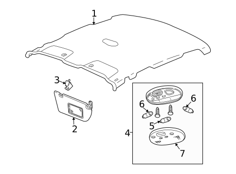 Interior Trim - Roof for 2004 Pontiac GTO #0