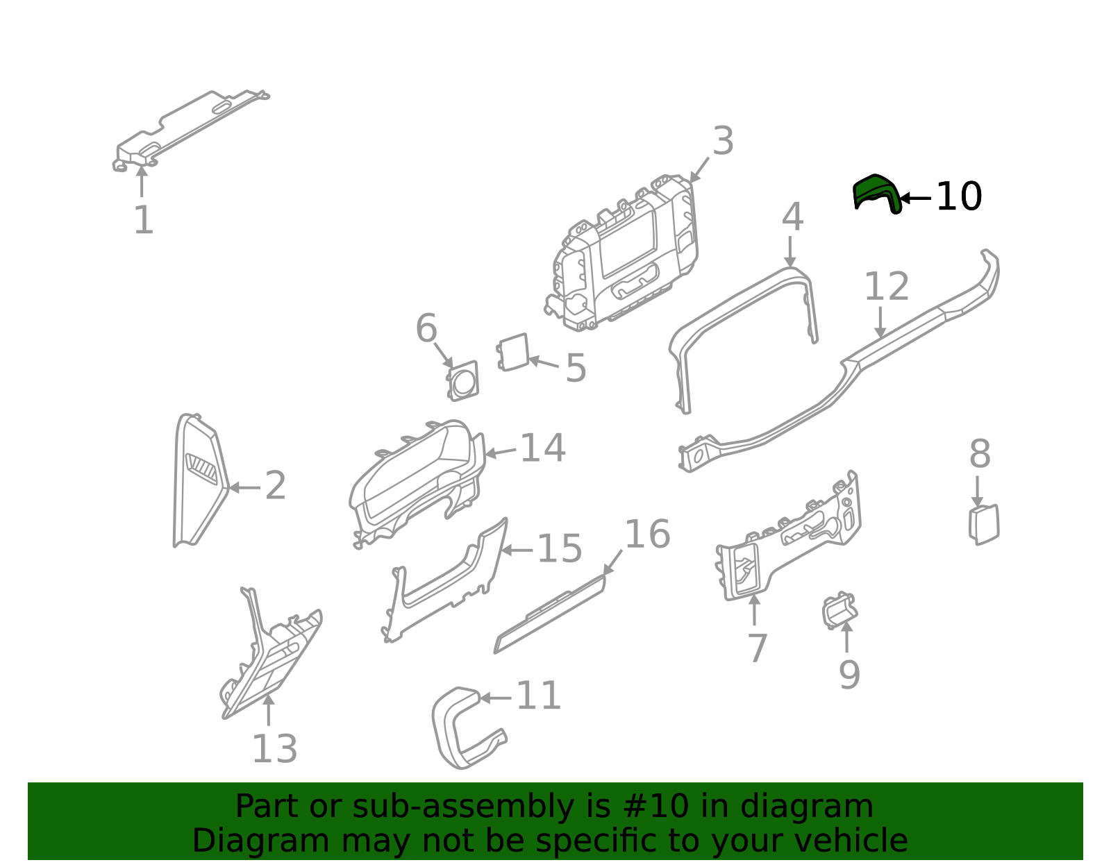 2021-2025 Ford F-150 Instrument Panel Molding ML3Z-1504338-DB