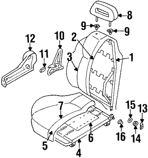 Front Seat Components for 2002 Isuzu Rodeo #1