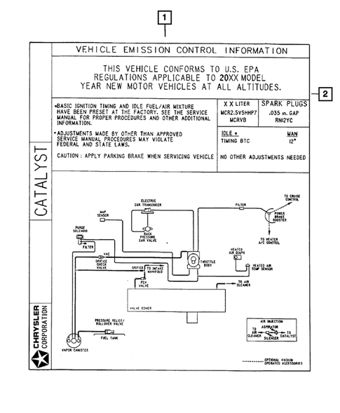 Emission Labels for 2002 Dodge Stratus #0