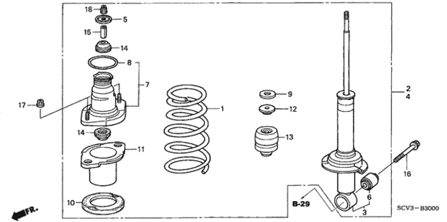 Rear Shock Absorber for 2004 Honda Element #0
