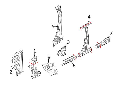 Hinge Pillar for 2012 Volkswagen Passat #0