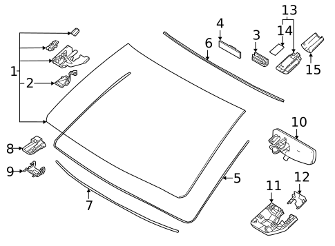 Glass - Windshield for 2023 Lexus LX600 #0