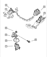 4593287AB - Engine Mounting: Engine Support Cushion, Left for Mopar Image